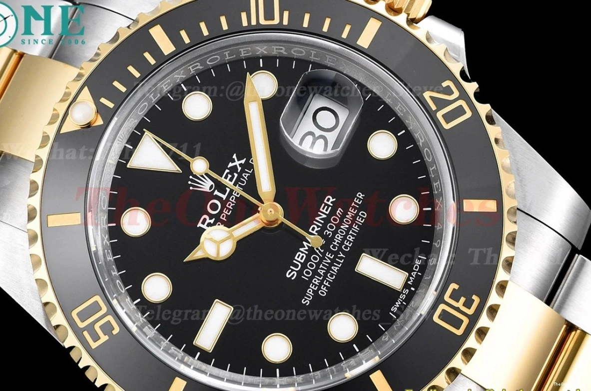 116613LN VS3135 Black Submariner 904L YG Dial SS CLEAN 0326